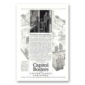 1924 Capitol Boilers Print Ad | Smiling