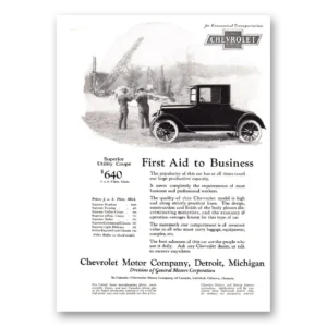 1924 Chevrolet Sedan Print Ad | First Aid