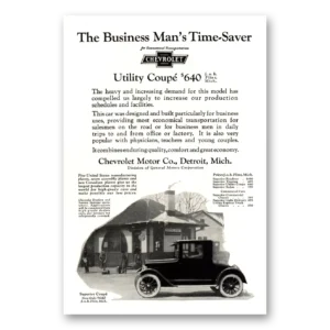 1924 Chevrolet Utility Coupe Print Ad | Time Saver