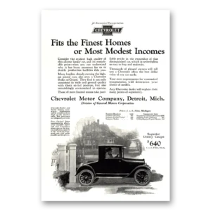 1924 Chevrolet Sedan Print Ad | Modest Incomes