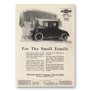 1924 Chevrolet Utility Coupe Print Ad | Small Family