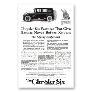 1924 Chrysler Six Print Ad | Spring Suspension