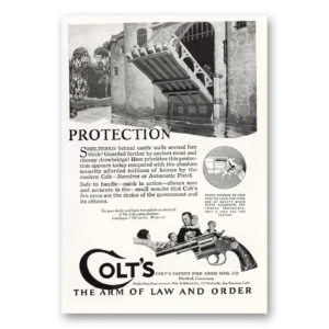 1924 Colt Fire Arms Print Ad | Castle Walls