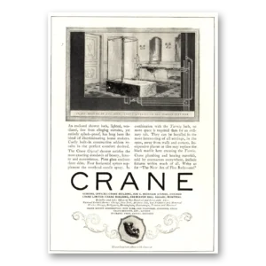 1924 Crane Print Ad | Enclosed Shower
