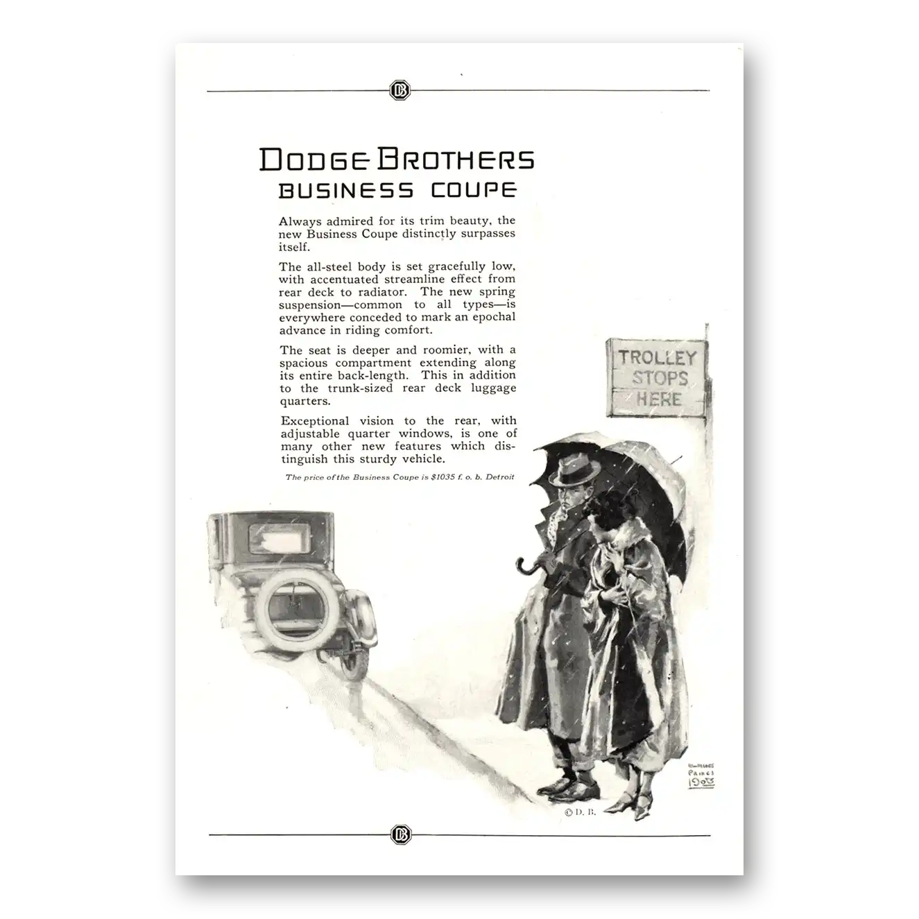 1924 Dodge Business Car Print Ad | Trolley Stops
