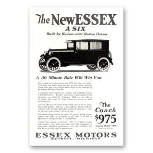 1924 Essex Motors Print Ad | 30 Minute Ride
