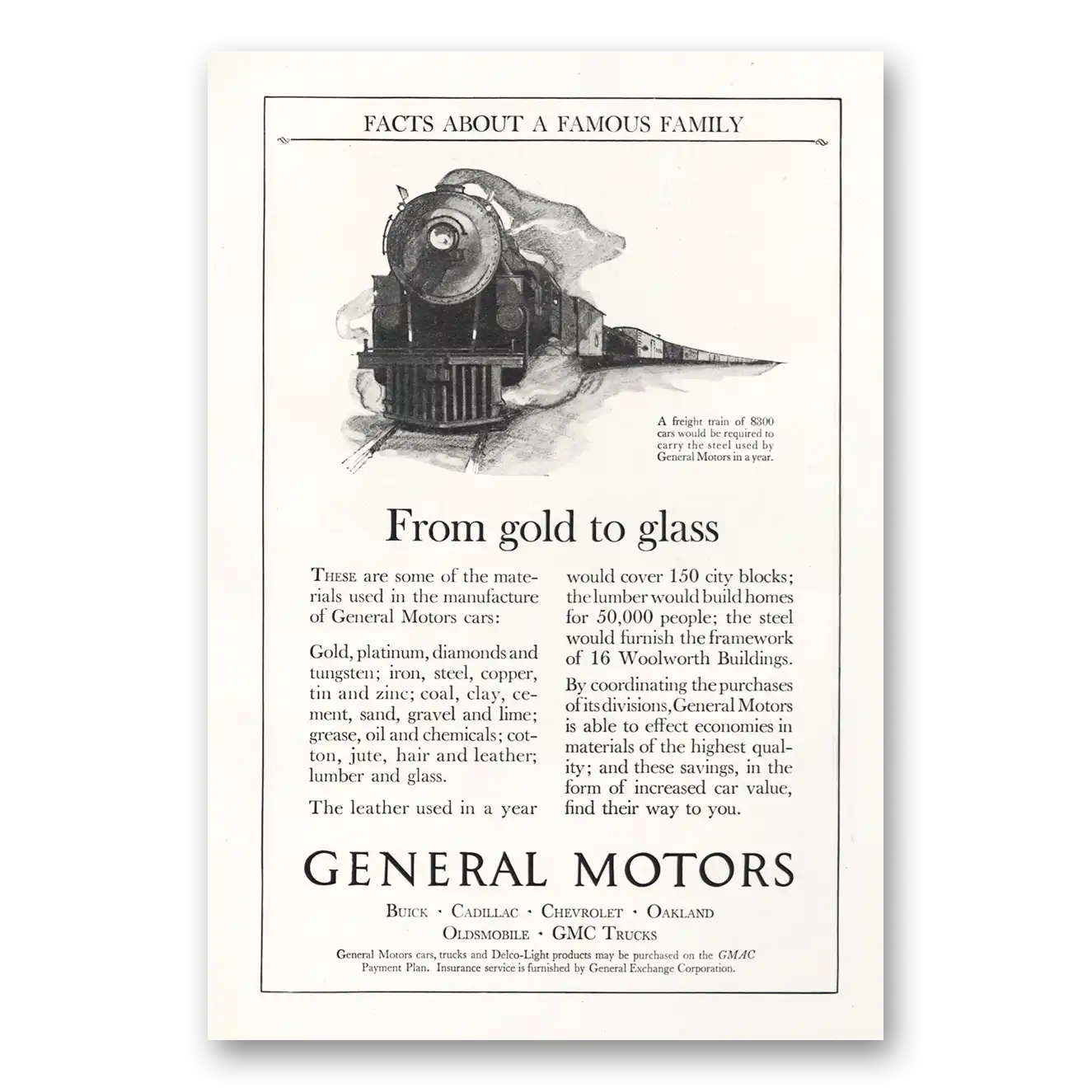1924 General Motors Print Ad | Gold Glass