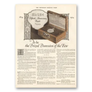 1924 Gruen Watch Print Ad | Prized Possession