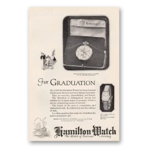 1924 Hamilton Watch Print Ad | For Graduation