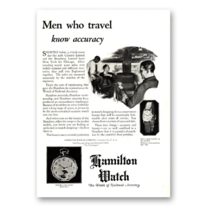 1924 Hamilton Watch Print Ad | Men Who Travel