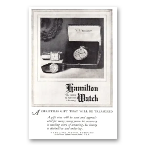 1924 Hamilton Watch Print Ad | Christmas