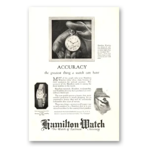 1924 Hamilton Watch Print Ad | Greatest Thing