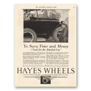 1924 Hayes Wheels Print Ad | Attached Lug