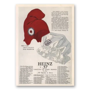 1924 Heinz 57 Print Ad | Two Caps