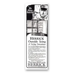1924 Herrick Refrigerator Print Ad | Outside Icing