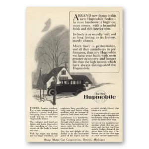 1924 Hupmobile Print Ad | Sedan