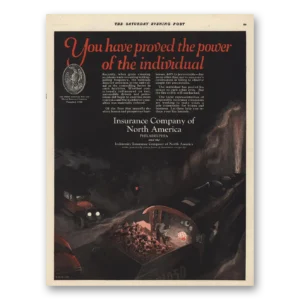 1924 Insurance Company North America INA Print Ad | Power Individual