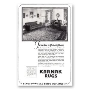 1924 Karnak Rugs Print Ad | Mellow