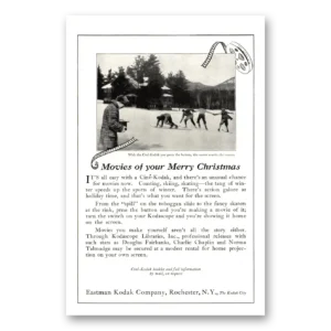 1924 Kodak Movie Camera Print Ad | Merry Christmas