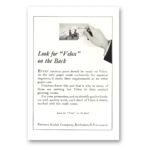 1924 Kodak Film Print Ad | Look For Velox