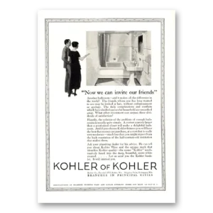 1924 Kohler Print Ad | Invite Friends