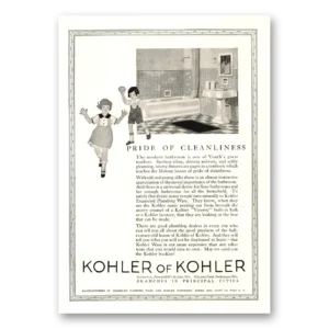 1924 Kohler Print Ad | Pride Cleanliness
