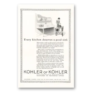 1924 Kohler Print Ad | Every Kitchen