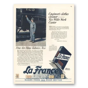 1924 La France Laundry Tablet Print Ad | Engineers Clothes