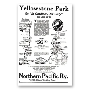 1924 Northern Pacific Railway Print Ad | Yellowstone