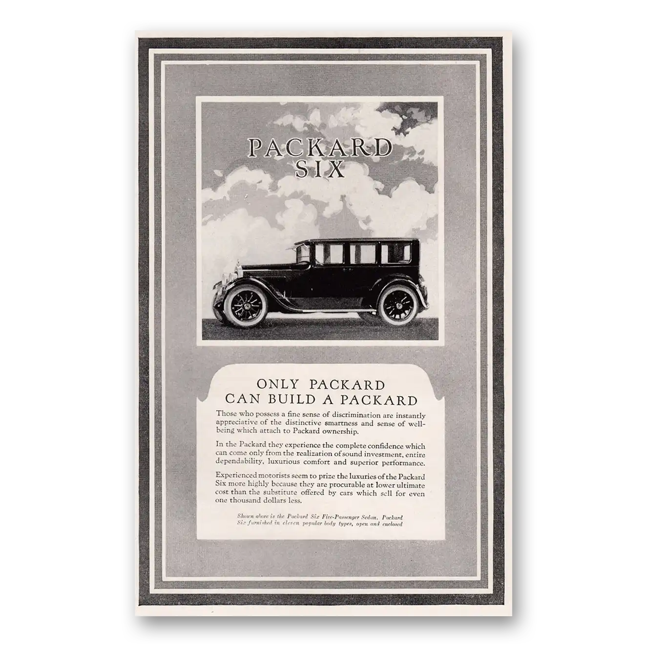 1924 Packard Six Print Ad | Only Packard