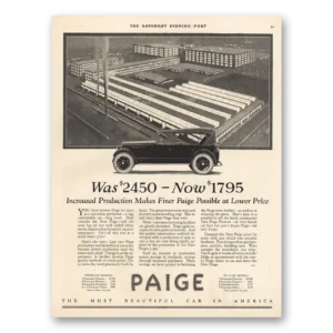 1924 Paige Motor Cars Print Ad | Production