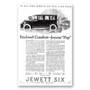 1924 Paige-Detroit Motor Car Print Ad | Jewett Enclosed