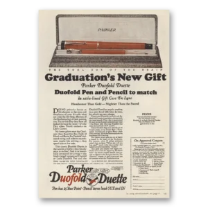 1924 Parker Duofold Duette Pen Print Ad | Graduation