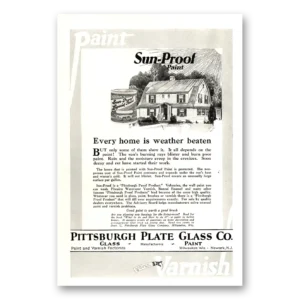1924 PPG Pittsburgh Plate Glass Print Ad | Weather Beaten