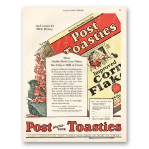 1924 Post Toasties Print Ad | Corn Flakes