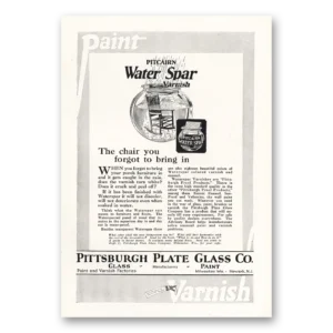 1924 PPG Pittsburgh Plate Glass Print Ad | Water Spar Furnish