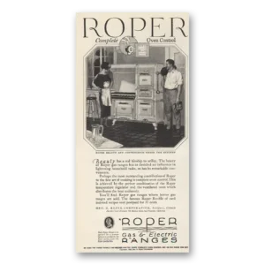 1924 Roper Gas Ranges Print Ad | Oven Control