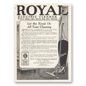 1924 Royal Electric Cleaner Print Ad | Air Alone