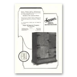 1924 Seeger Refrigerator Print Ad | Siphon Refrigerators