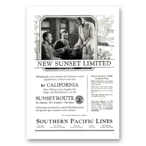 1924 Southern Pacific Print Ad | Sunset Limited