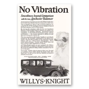 1924 Willys Knight Print Ad | No Vibration