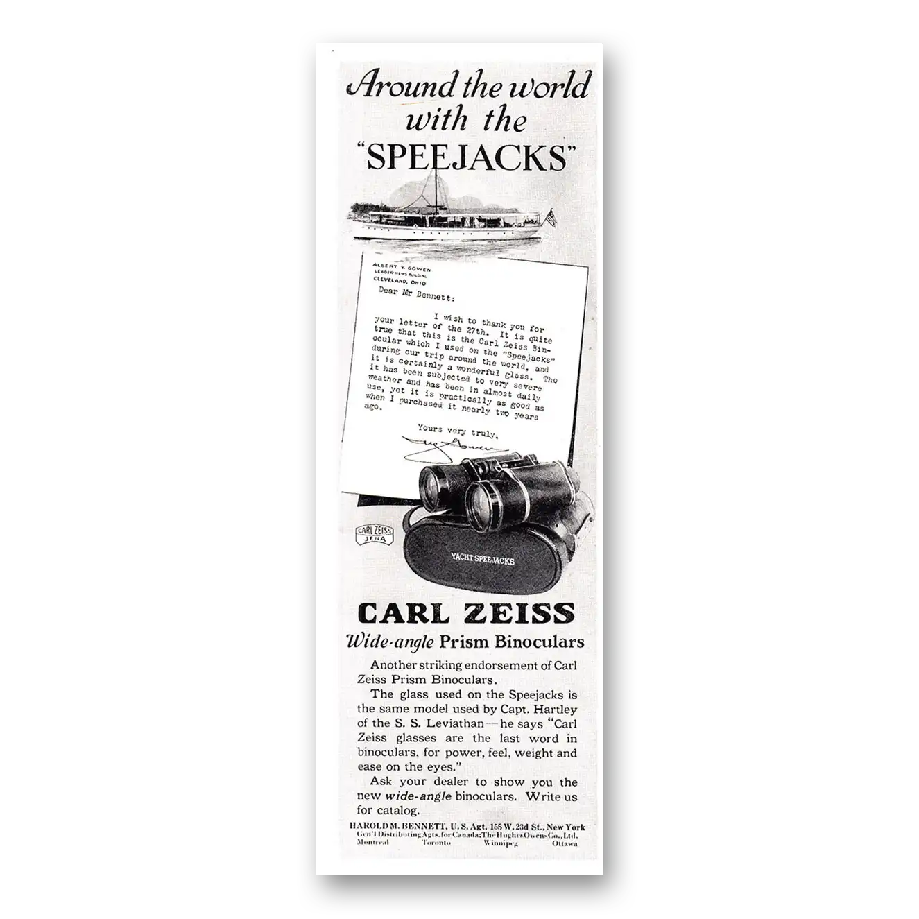 1924 Zeiss Binoculars Print Ad | Speejacks