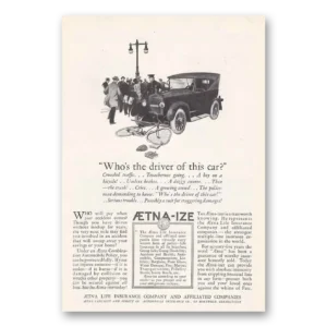 1925 Aetna Insurance Print Ad | Driver