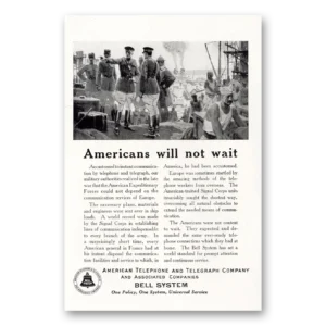 1925 American Telephone Print Ad | Will Not Wait