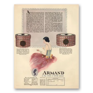 1925 Armand Beauty Aids Print Ad | Pink White