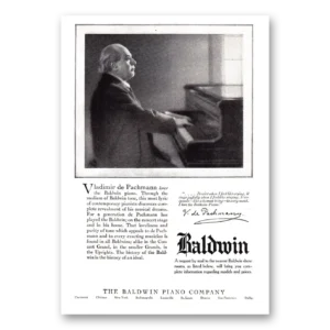 1925 Baldwin Piano Print Ad | Vladimir De Pachmann