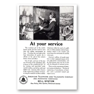 1925 American Telephone Print Ad | At Your Service