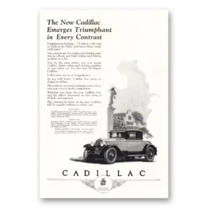 1925 Cadillac Print Ad | Emerges Triumphant