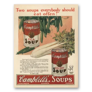 1925 Campbells Pea Soup Print Ad | Eat Often