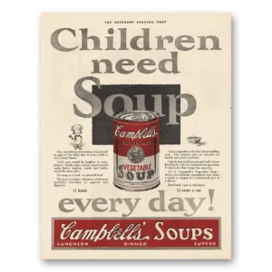 1925 Campbells Vegetable Soup Print Ad | Children